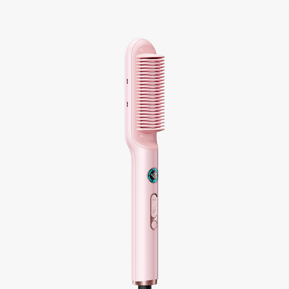 Pink Sleek Sweep hair straightening brush displayed on a clean white background.