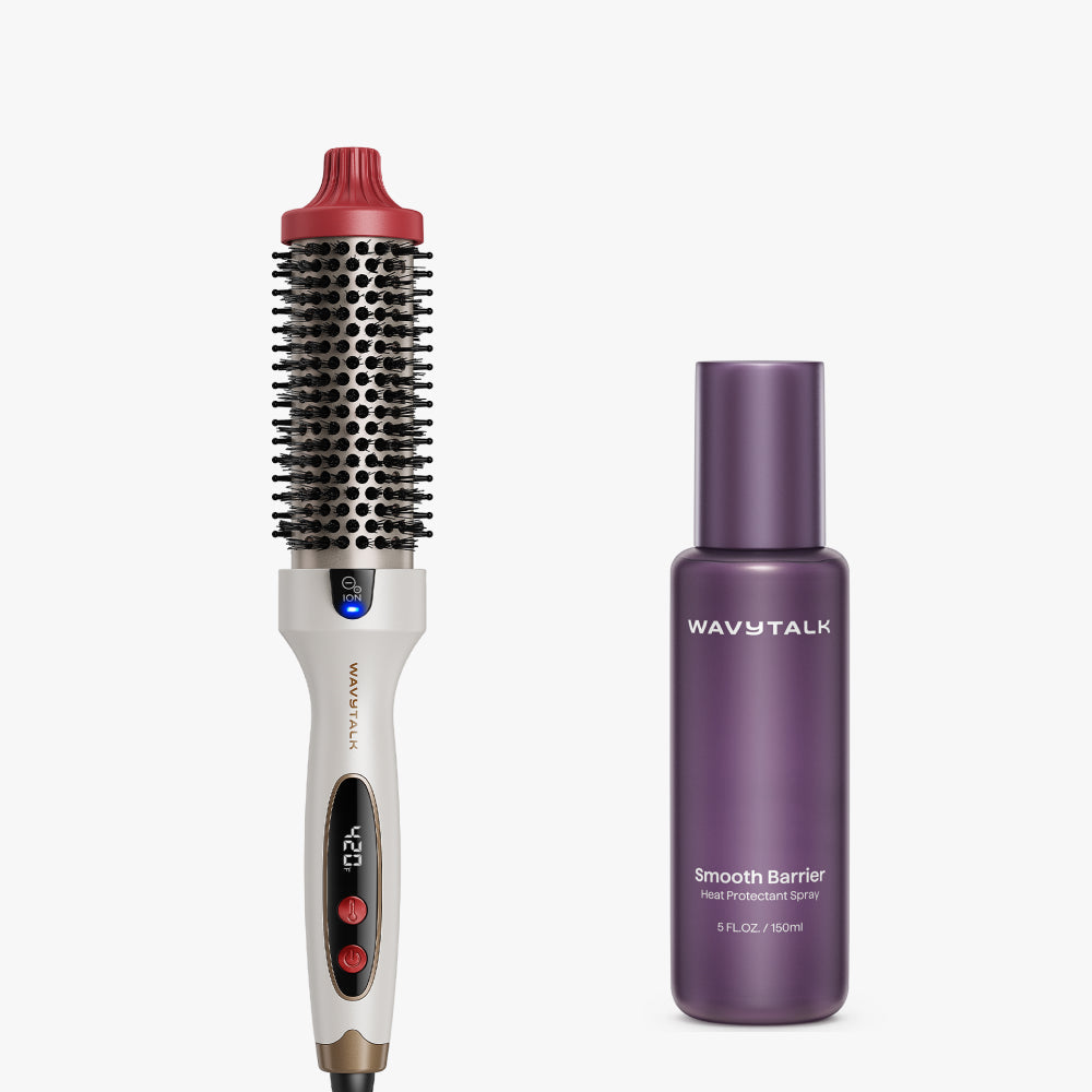 Holiday LE Blowout Boost and bottle of Smooth Barrier on a white background